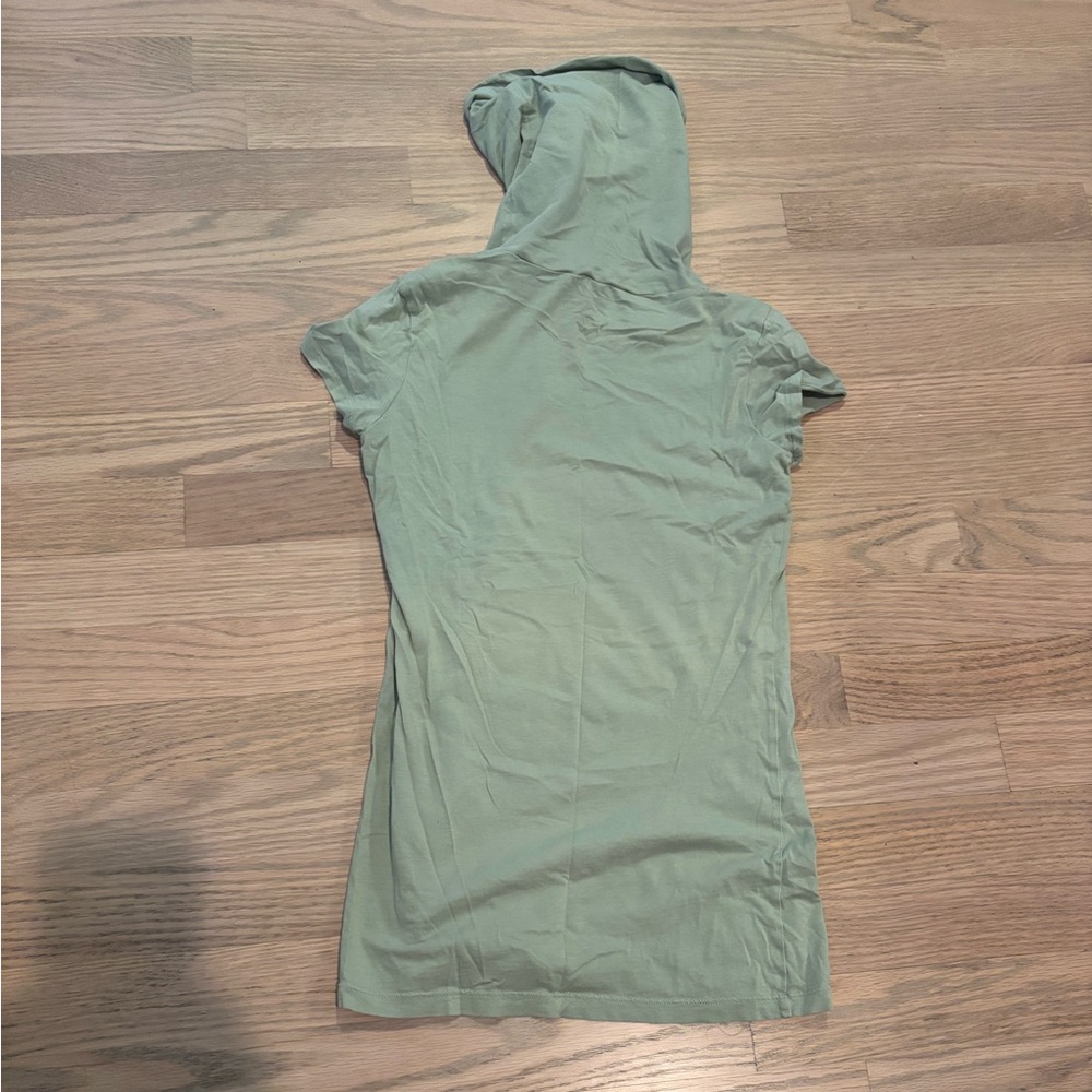 Theory Size P XS Women's Sage Green Loose Turtleneck Short Sleeve Top